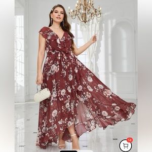 Floral faux wrap dress